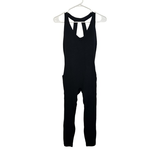 Athleta Transcend Bodysuit Womens Medium VitaFree Quick Drying Pockets Yoga - Picture 1 of 4